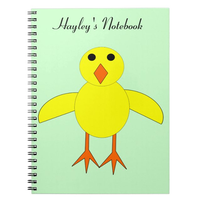 Cute Easter Chick Customisable Noteb Spiral Notebook (Front)