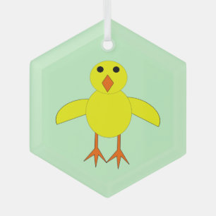 Cute Easter Chick Glass Tree Decoration