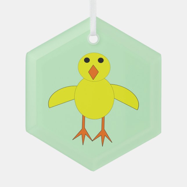 Cute Easter Chick Glass Tree Decoration (Front)