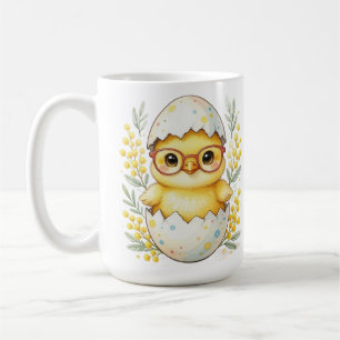 Cute Easter Chick Glasses Mimosa Bloom Coffee Mug