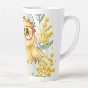 Cute Easter Chick Glasses Mimosa Bloom Latte Mug