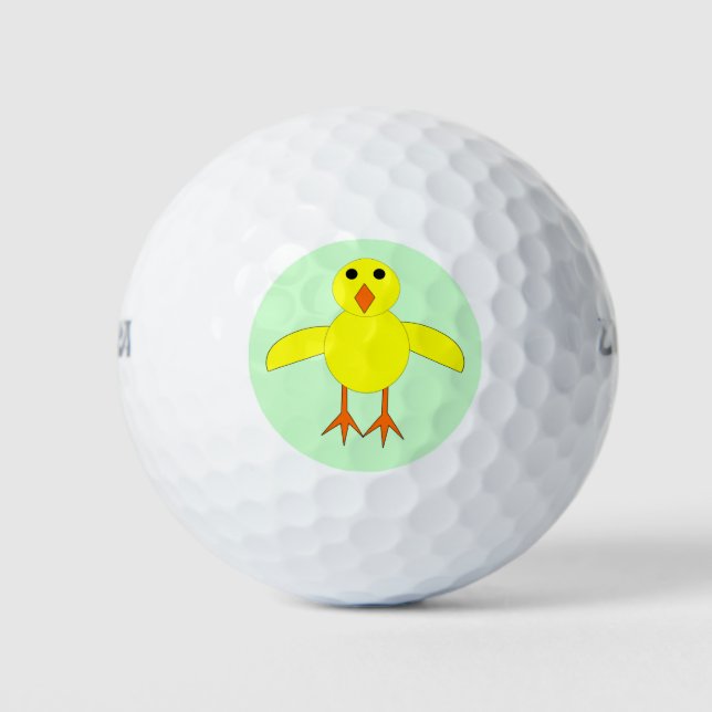 Cute Easter Chick Golf Ball (Front)