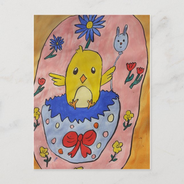 Cute Easter Chick Postcard (Front)