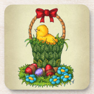 Cute Easter Chicken Coaster