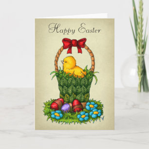 Cute Easter Chicken Holiday Card