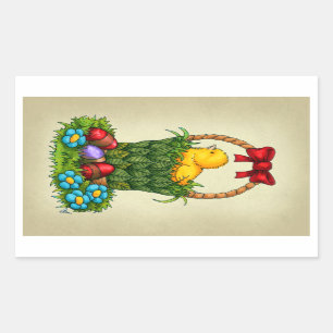 Cute Easter Chicken Rectangular Sticker