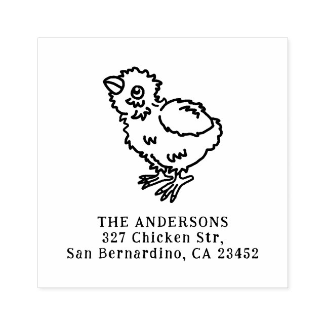 Cute Easter Chicken Rubber Stamp (Imprint)