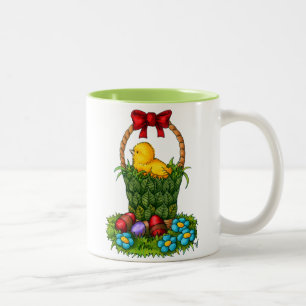 Cute Easter Chicken Two-Tone Coffee Mug