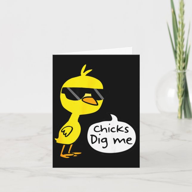 Cute easter chicks dig me shirt Cute easter chicks Card (Front)