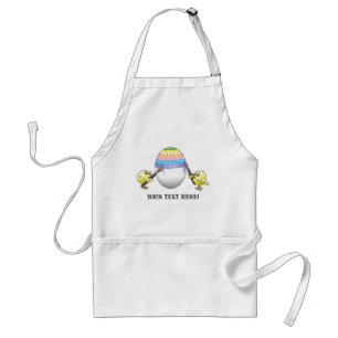 Cute Easter Chicks Painting an Easter Egg Standard Apron