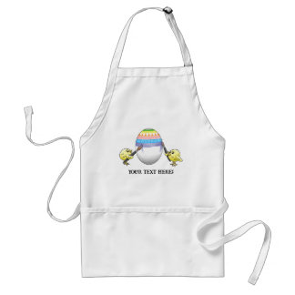 Cute Easter Chicks Painting an Easter Egg Standard Apron