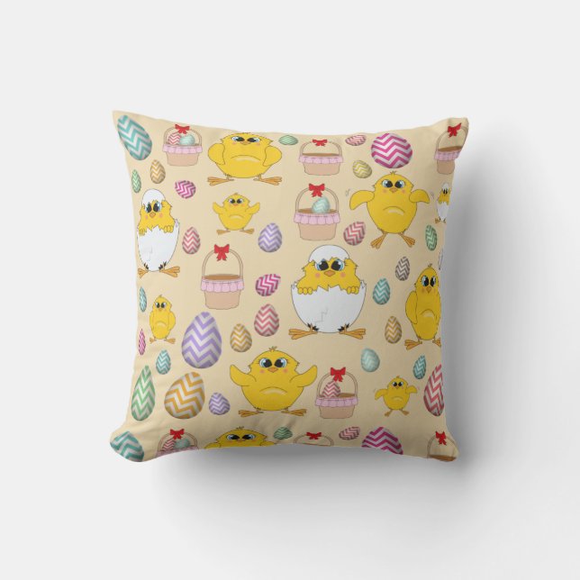 Cute Easter Chicks Pattern   Cushion (Front)