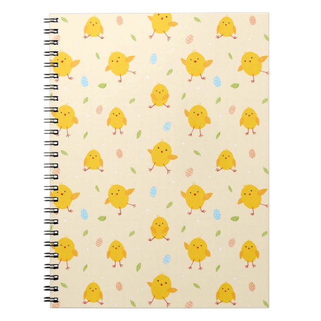Cute Easter Chicks Pattern Notebook (Front)