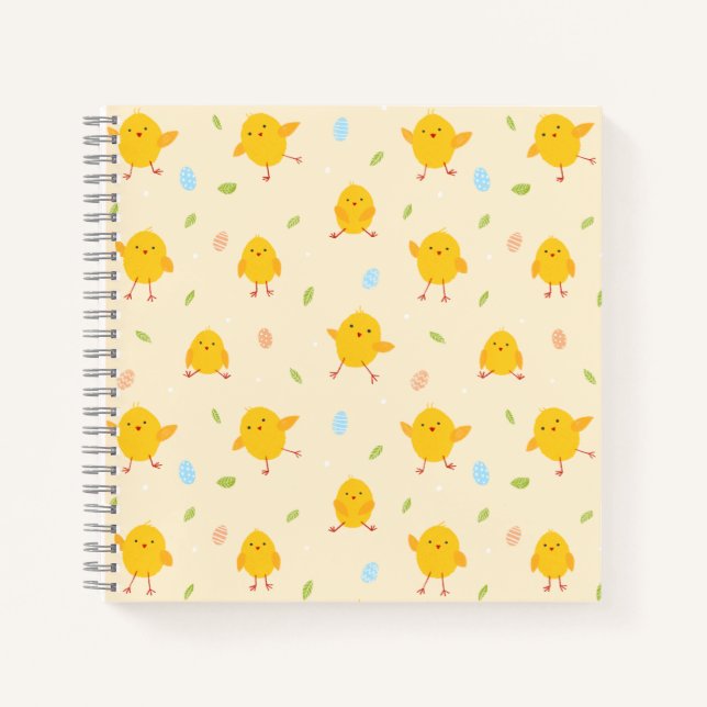 Cute Easter Chicks Pattern Notebook (Front)