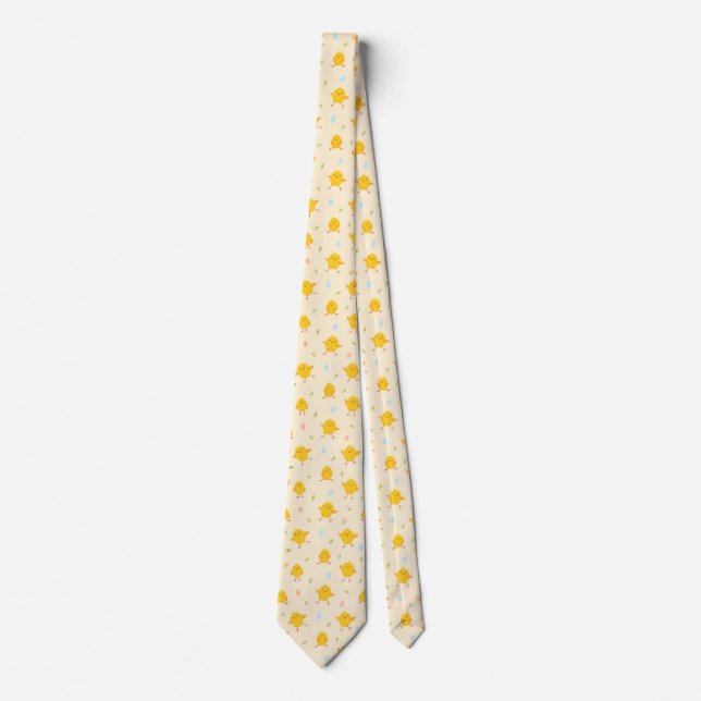 Cute Easter Chicks Pattern Tie (Front)
