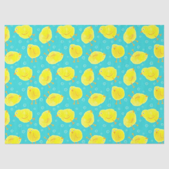 Cute Easter Chicks Pattern Tissue Paper (Front)