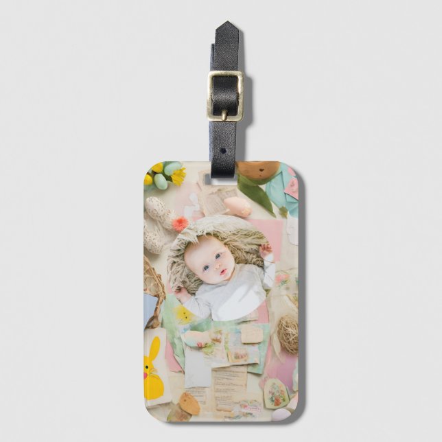 Cute Easter collage scrapbook photo  Luggage Tag (Front Vertical)