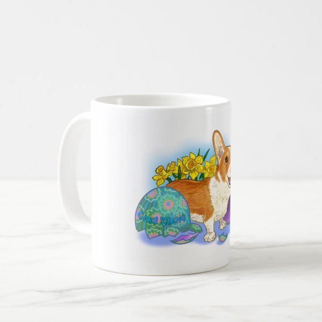 Cute Easter Corgi Coffee Mug (Front Left)