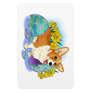 Cute Easter Corgi Magnet