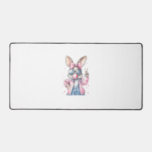 Cute Easter Day Bunny Blowing Bubble Rabbit Women  Desk Mat