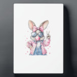 Cute Easter Day Bunny Blowing Bubble Rabbit Women  Plaque<br><div class="desc">Cute Easter Day Bunny Blowing Bubble Rabbit Women Girls Kids T-Shirt</div>