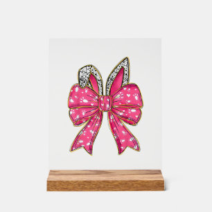 Cute Easter Day Coquette Bow Bunny Rabbit Womens G Acrylic Sign