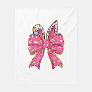 Cute Easter Day Coquette Bow Bunny Rabbit Womens G Fleece Blanket