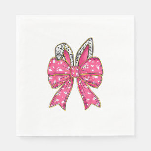 Cute Easter Day Coquette Bow Bunny Rabbit Womens G Napkin