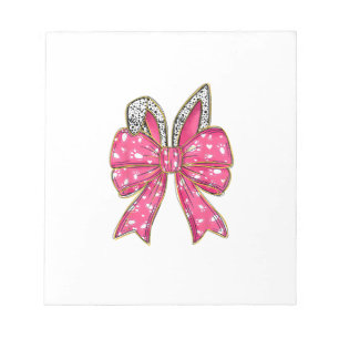 Cute Easter Day Coquette Bow Bunny Rabbit Womens G Notepad