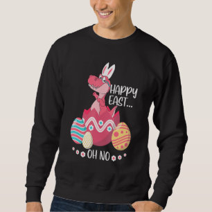 Cute Easter Day  Dinosaur Bunny Ears Easter Egg Sweatshirt