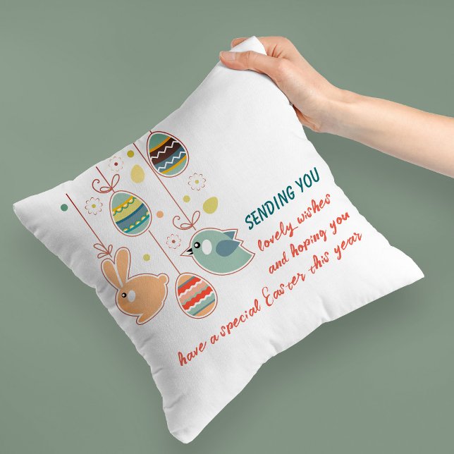 Cute Easter Decoration Throw Pillow (Creator Uploaded)