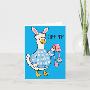 Cute Easter Duck Nurse Wearing Bunny Hat Funny Card