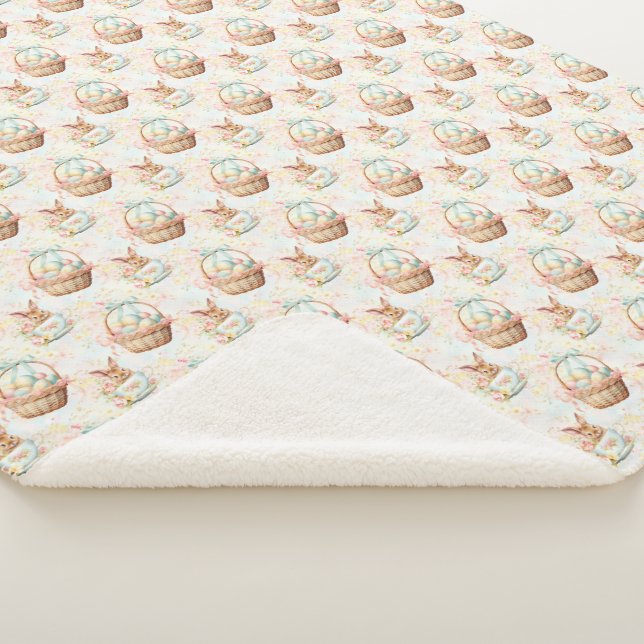 Cute Easter Easter Bunny Sherpa Blanket (3/4)
