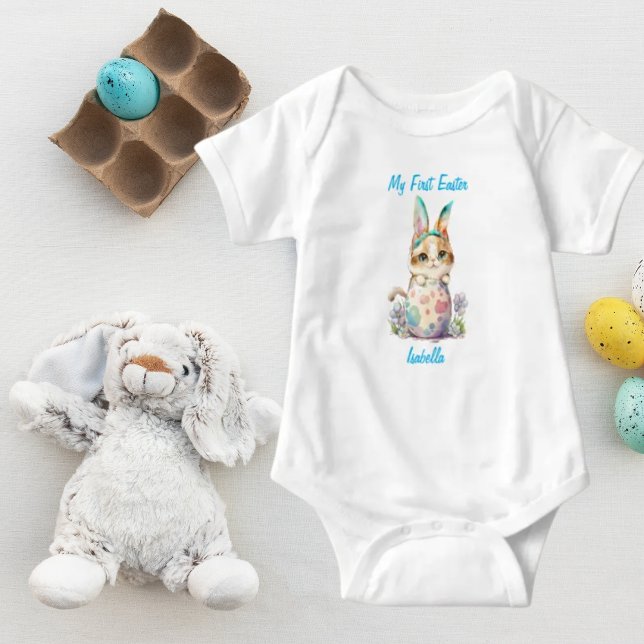 Cute Easter Egg Bunny Boys - Girls Customisable   Baby Bodysuit (Creator Uploaded)