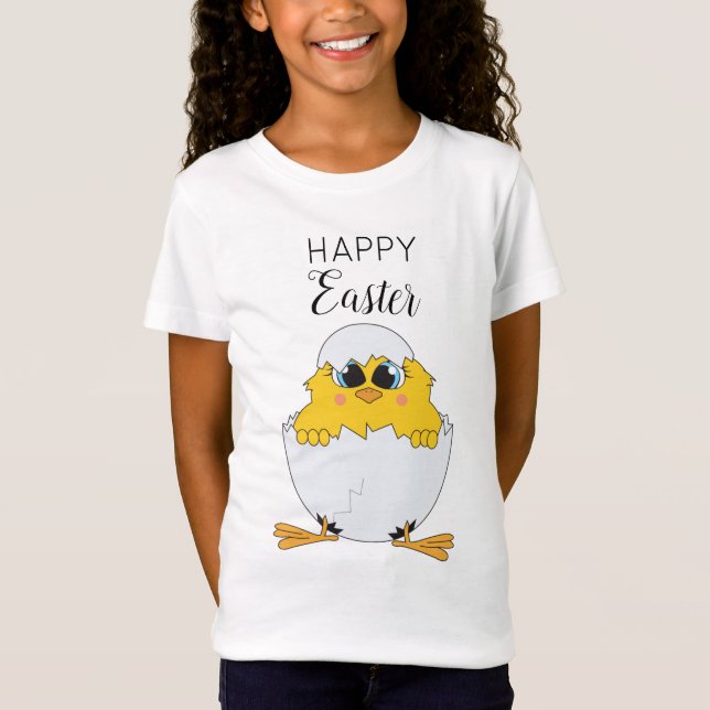 Cute Easter Egg & Chick Happy Easter  T-Shirt (Front)