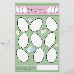 Cute Easter Egg Colouring Page Decorating Activity