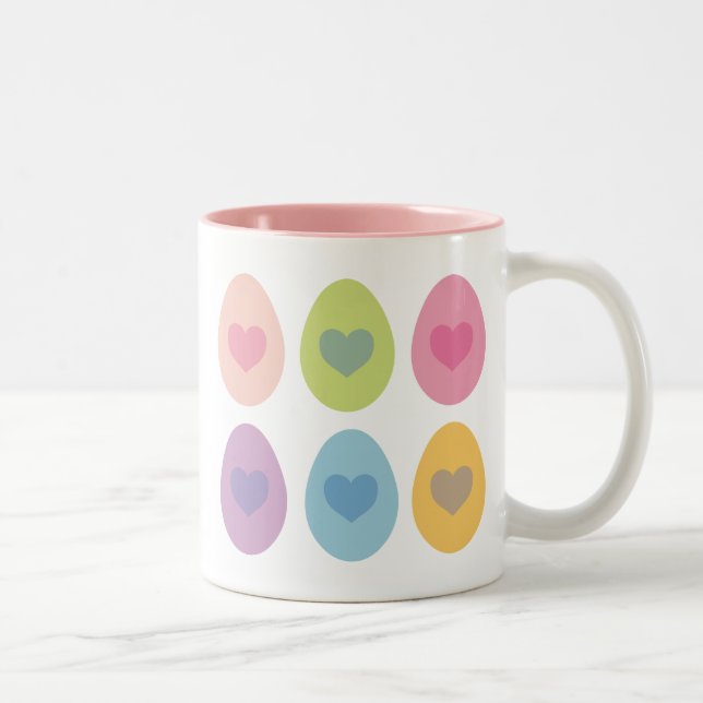 Cute Easter Egg Gift Two-Tone Coffee Mug (Right)