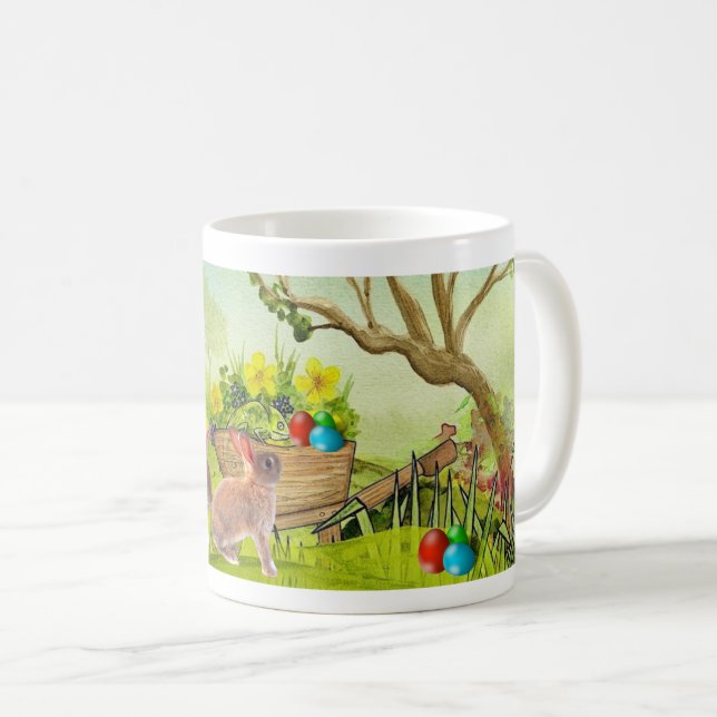 Cute Easter Egg Hunt Holiday Coffee Mug (Front Right)