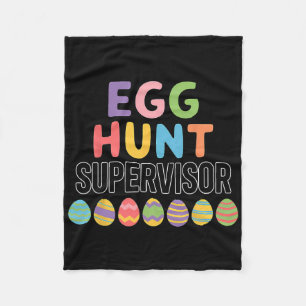 Cute Easter Egg Hunt Supervisor  Fleece Blanket