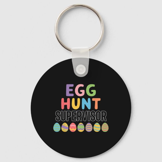 Cute Easter Egg Hunt Supervisor  Key Ring (Front)