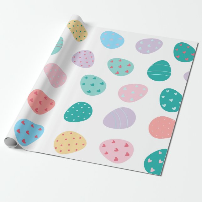 Cute Easter Egg, Men Women Kids, Easter Holiday Wrapping Paper (Unrolled)
