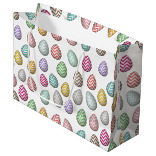 Cute Easter Egg Pattern Pastel Colours Large Gift Bag