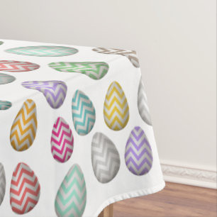 Cute Easter Egg Pattern Pastel Colours Tablecloth