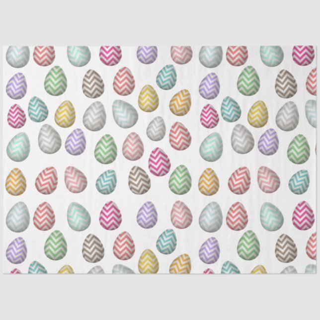 Cute Easter Egg Pattern Pastel Colours Tissue Paper (Front)