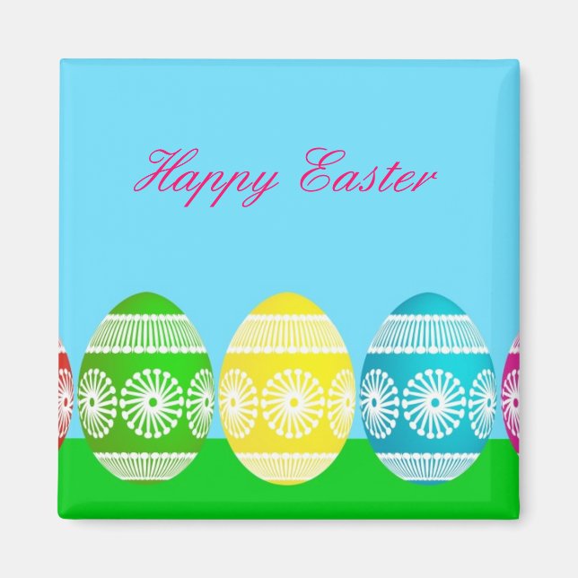 Cute Easter egg powder blue sky magnet (Front)