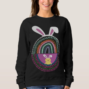 Cute Easter Egg Rainbow Rabbit Bunny Ears Sweatshirt