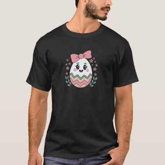 Cute Easter Egg with Pink Bow  T-Shirt