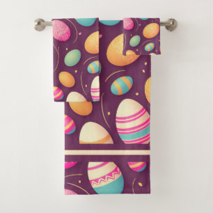 Cute Easter Eggs Bath Towel Set