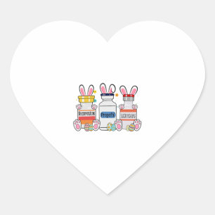 Cute Easter Eggs Bunny Ears Happy Easter Day ICU Heart Sticker