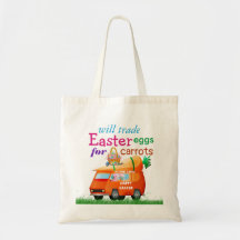 Cute Easter Eggs for Carrots Custom Size Tote Bag